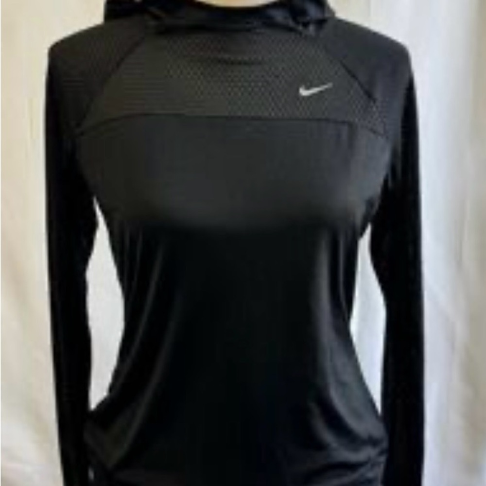Nike Dri Fit Run Fast Hoodie in Black Silver Reflective